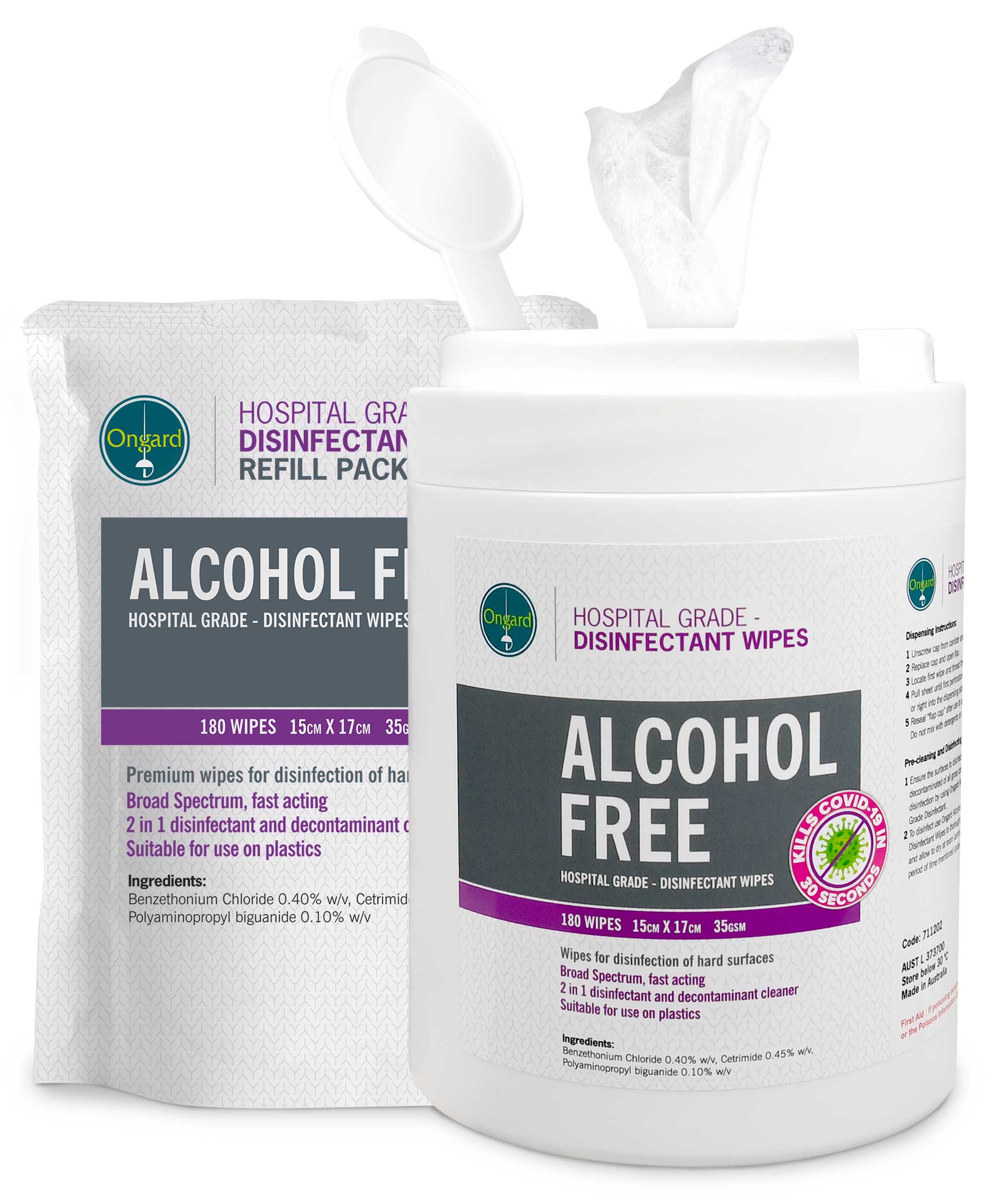 Ongard Hospital Grade Disinfectant Wipes Alcohol Free