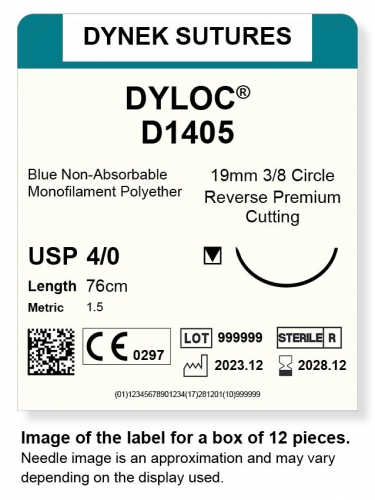 Dynek Sutures Dyloc 4-0 76cm 19mm 3/8 Circle R/C-P (D1405)