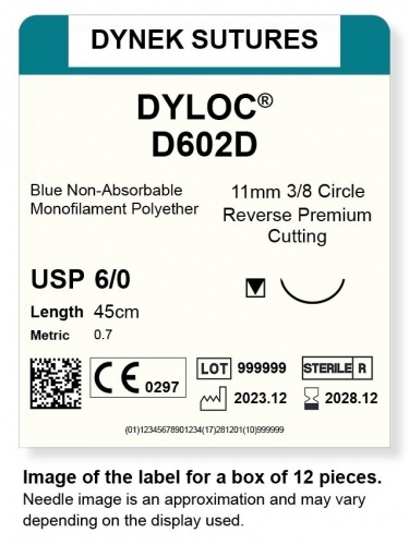 Dynek Sutures Dyloc 6-0 45cm 11mm 3/8 Circle R/C-P (D602D)