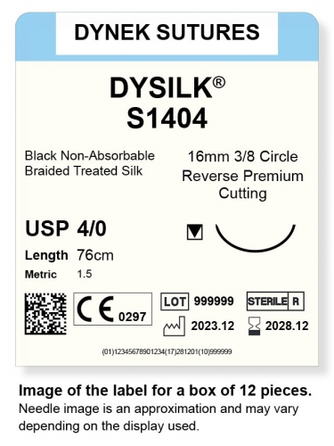 Dynek Sutures Dysilk 4-0 76cm 16mm 3/8 Circle R/C-P (S1404)