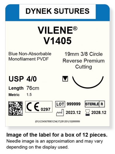 Dynek Sutures Vilene 4-0 76cm 19mm 3/8 Circle R/C-P (V1405)