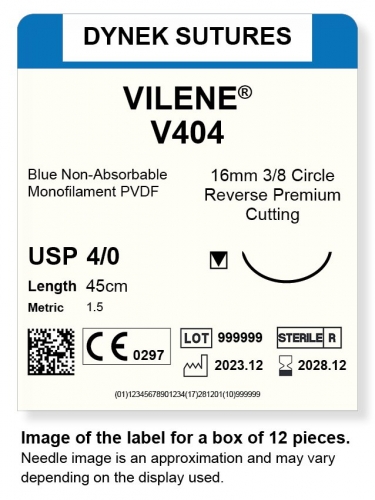 Dynek Sutures Vilene 4-0 45cm 16mm 3/8 Circle R/C-P (V404)