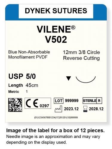 Dynek Sutures Vilene 5-0 45cm 12mm 3/8 Circle R/C (V502)