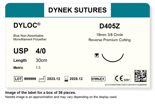 Dynek Sutures Dyloc 4-0 30cm 19mm 3/8 Circle R/C-P (D405Z) - BX36