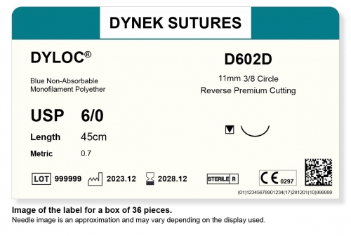 Dynek Sutures Dyloc 6-0 45cm 11mm 3/8 Circle R/C-P (D602D) - BX36