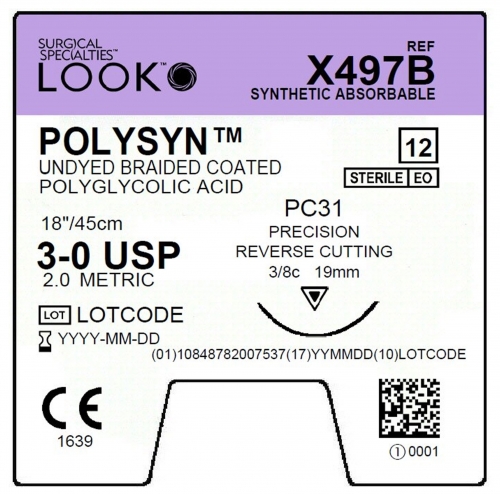 Sharpoint Sutures PolySyn FA 3-0 DSM18 18mm 45cm Fast Absorbable