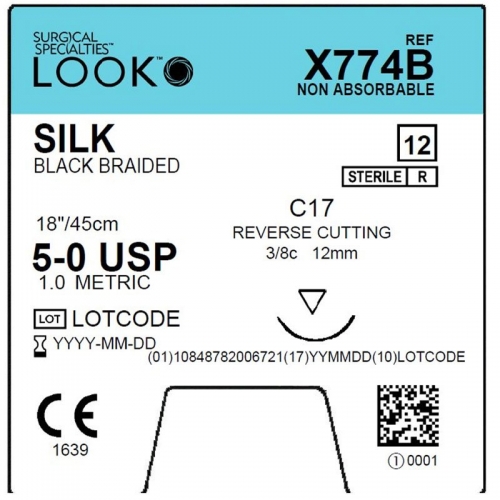 Sharpoint Sutures Silk 5-0 3/8 12mm 45cm