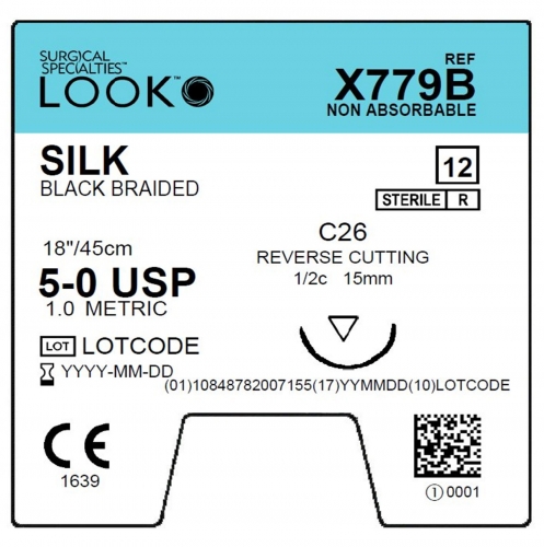 Sharpoint Sutures Silk 5-0 1/2 15mm 45cm