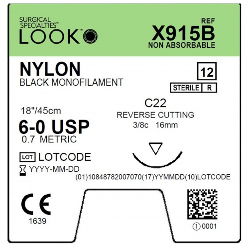 Sharpoint Sutures Nylon 6-0 3/8 16mm