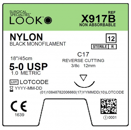 Sharpoint Sutures Nylon 5-0 3/8 12mm