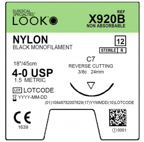 Sharpoint Sutures Nylon 4-0 3/8 24mm