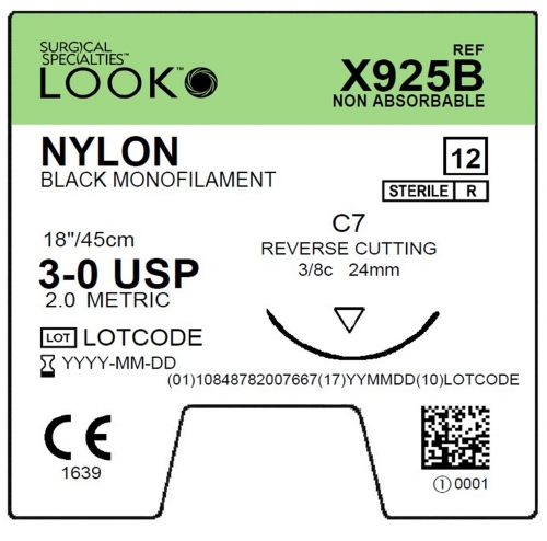 Sharpoint Sutures Nylon 3-0 3/8 24mm 45cm