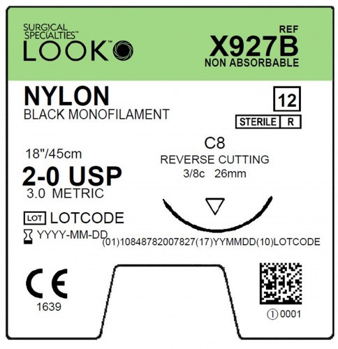 Sharpoint Sutures Nylon 2-0 3/8 26mm