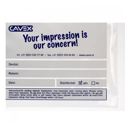 Cavex ImpreSafe Impression Cleaner Zip Lock bags
