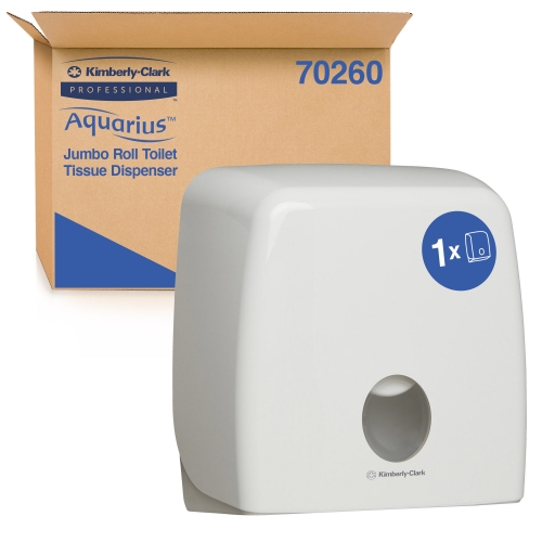 KCP AQUARIUS Jumbo Roll Toilet Tissue Dispenser White ABS Plastic